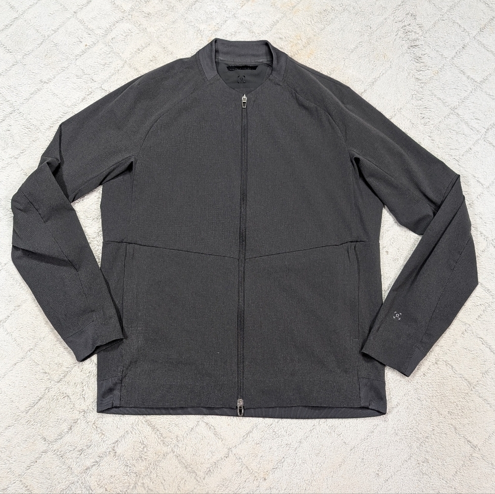 Lululemon Jacket Mens L Gray Airing Easy Bomber Technical Train Mesh Casual